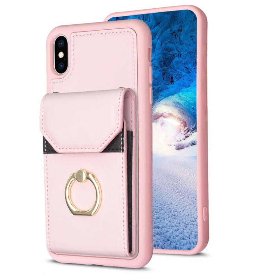 BF29 Organ Card Bag Ring Holder Phone Case, For iPhone XS Max, For iPhone 8 Plus / 7 Plus