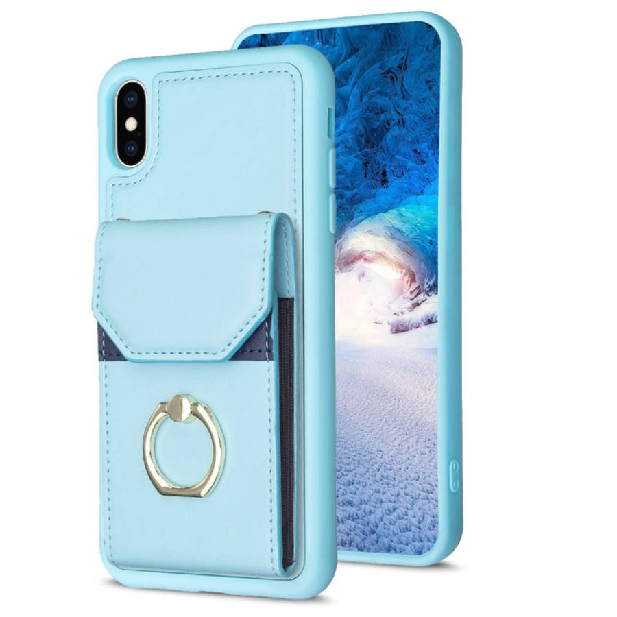 BF29 Organ Card Bag Ring Holder Phone Case, For iPhone XS Max, For iPhone 8 Plus / 7 Plus