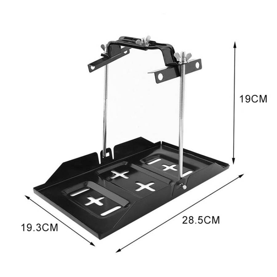 Car Universal Battery Bracket Adjustable Battery Fixed Holder + Base Tray, 28.5cm Base + 19cm Bra...