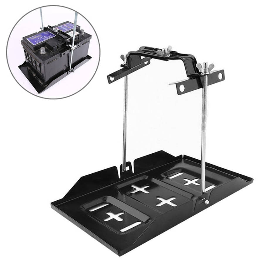 Car Universal Battery Bracket Adjustable Battery Fixed Holder + Base Tray, 28.5cm Base + 19cm Bra...