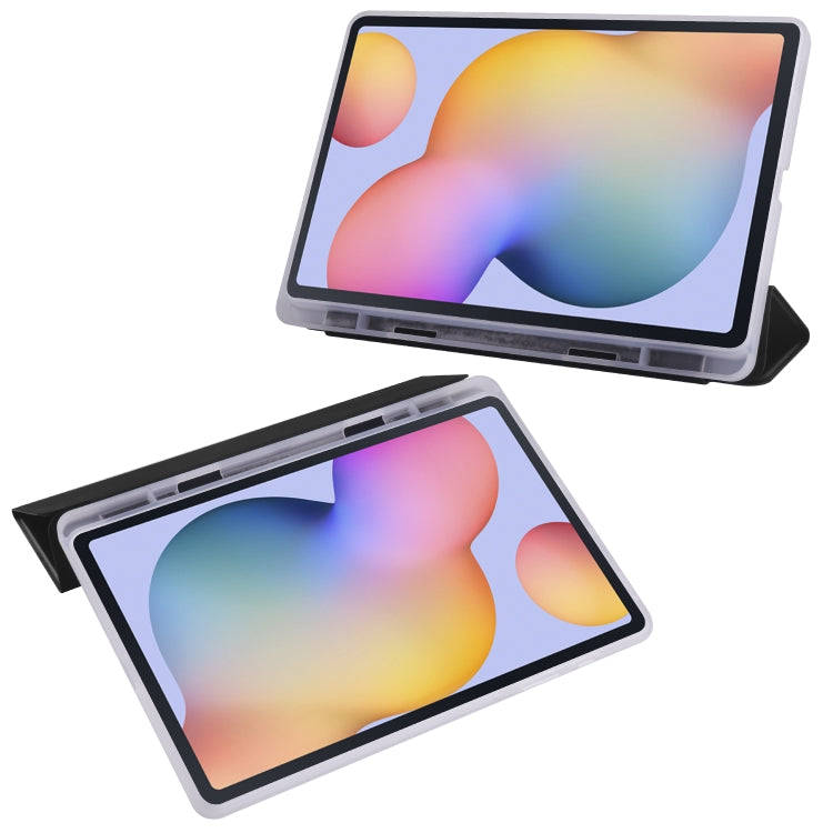 For Samsung Galaxy Tab S6 Lite P610 3-folding Horizontal Flip PU Leather + Shockproof TPU Case wi...