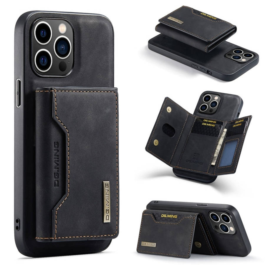 DG.MING M2 Series 3-Fold Card Bag Wallet Leather Phone Case, For iPhone 15 Pro Max, For iPhone 15...