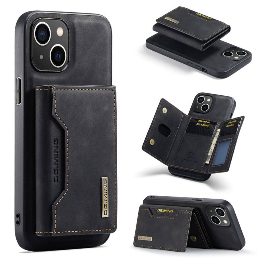 DG.MING M2 Series 3-Fold Card Bag Wallet Leather Phone Case, For iPhone 15 Pro Max, For iPhone 15...