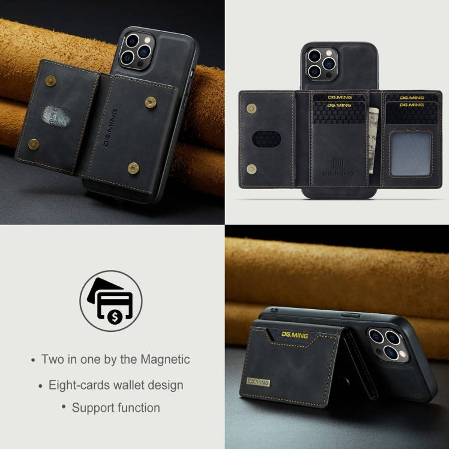 DG.MING M2 Series 3-Fold Card Bag Wallet Leather Phone Case, For iPhone 15 Pro Max, For iPhone 15...