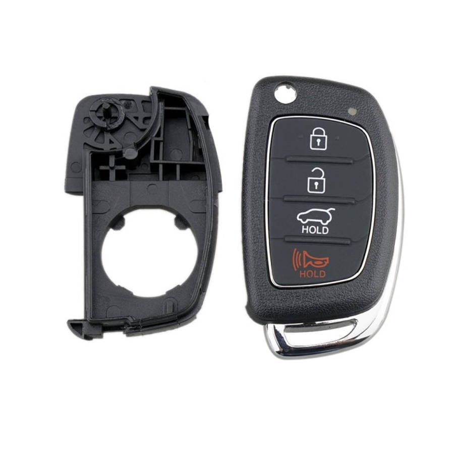 4-button Folding Car Key Shell with Metal Edge Solaris ix35 ix4 Santa For Hyundai Sonata 2014-201...