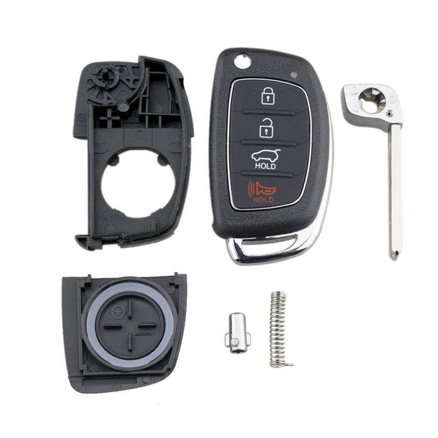 4-button Folding Car Key Shell with Metal Edge Solaris ix35 ix4 Santa For Hyundai Sonata 2014-201...