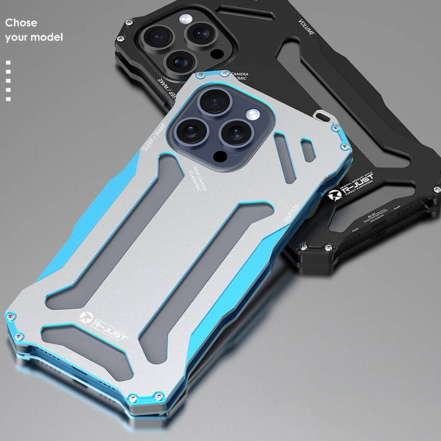 R-JUST RJ17 Shockproof Armor Metal Phone Case, For iPhone 15 Pro Max, For iPhone 15 Pro, For iPho...