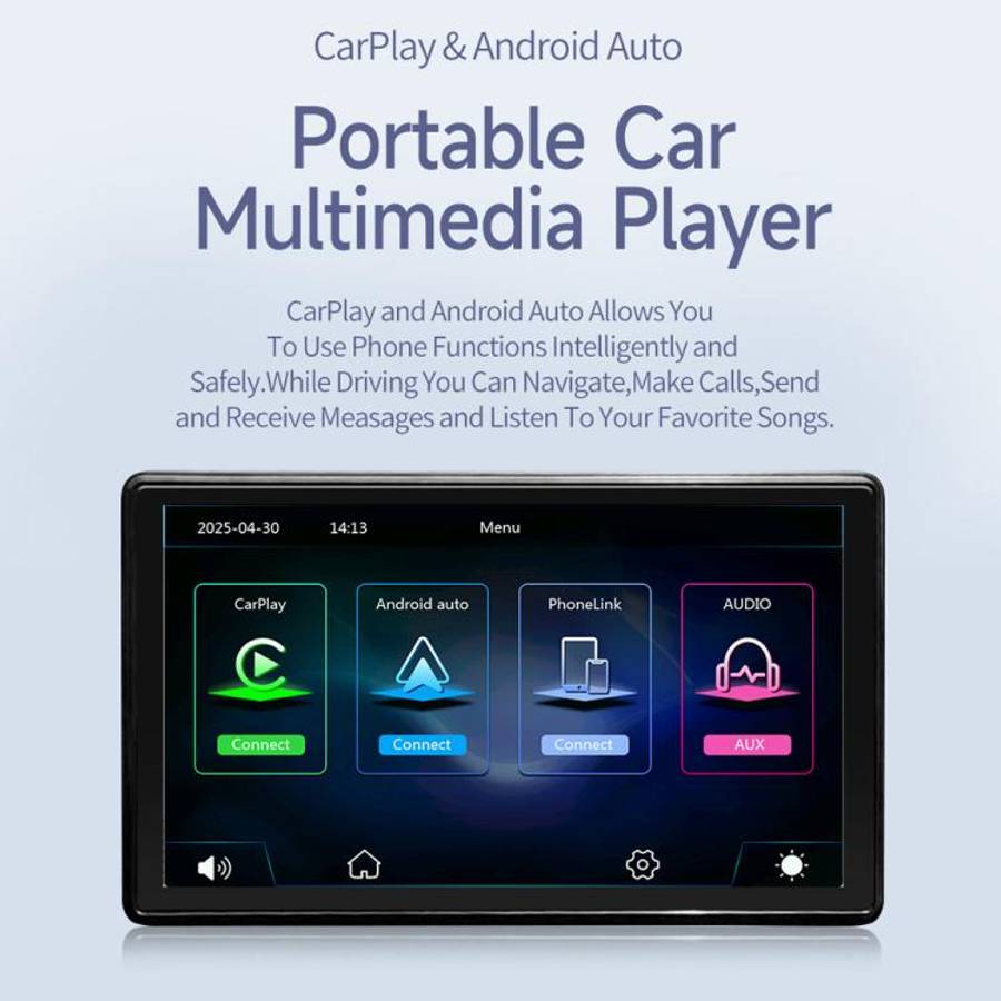 Car 7 inch IPS Portable Smart Screen Wireless Screen Projection Carplay Android Auto, with Revers...