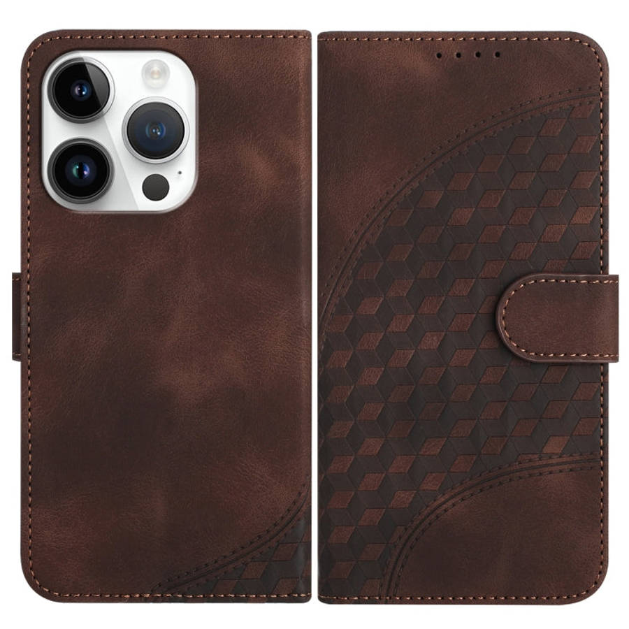 YX0060 Elephant Head Embossed Phone Leather Case with Lanyard, For iPhone 16 Pro, For iPhone 16 P...