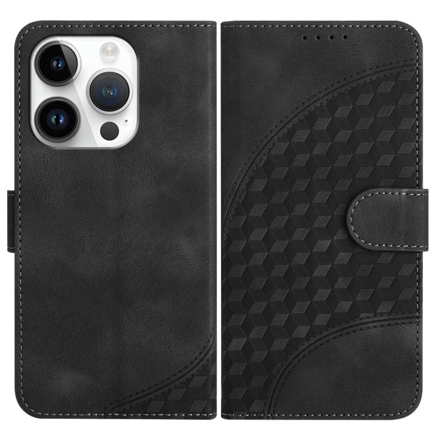 YX0060 Elephant Head Embossed Phone Leather Case with Lanyard, For iPhone 15, For iPhone 14 Plus,...