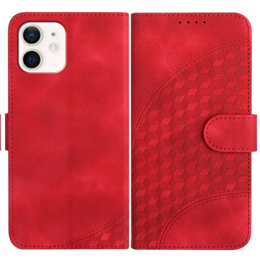 YX0060 Elephant Head Embossed Phone Leather Case with Lanyard, For iPhone 12 mini, For iPhone 11 ...