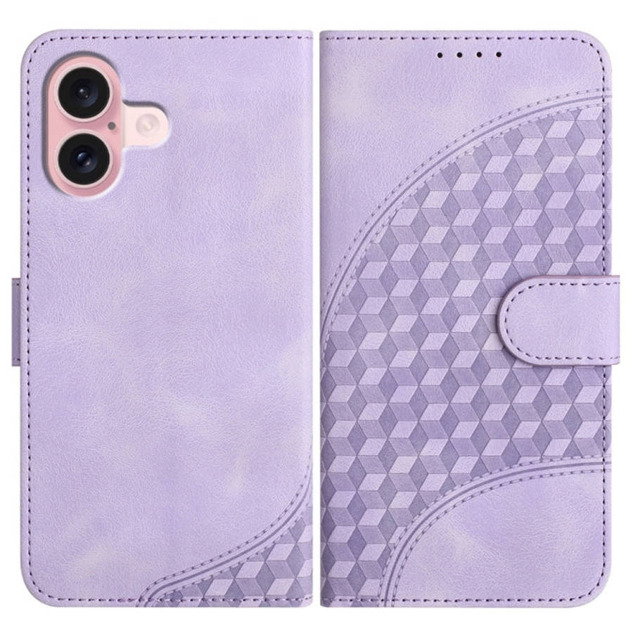 YX0060 Elephant Head Embossed Phone Leather Case with Lanyard, For iPhone 16 Pro, For iPhone 16 P...