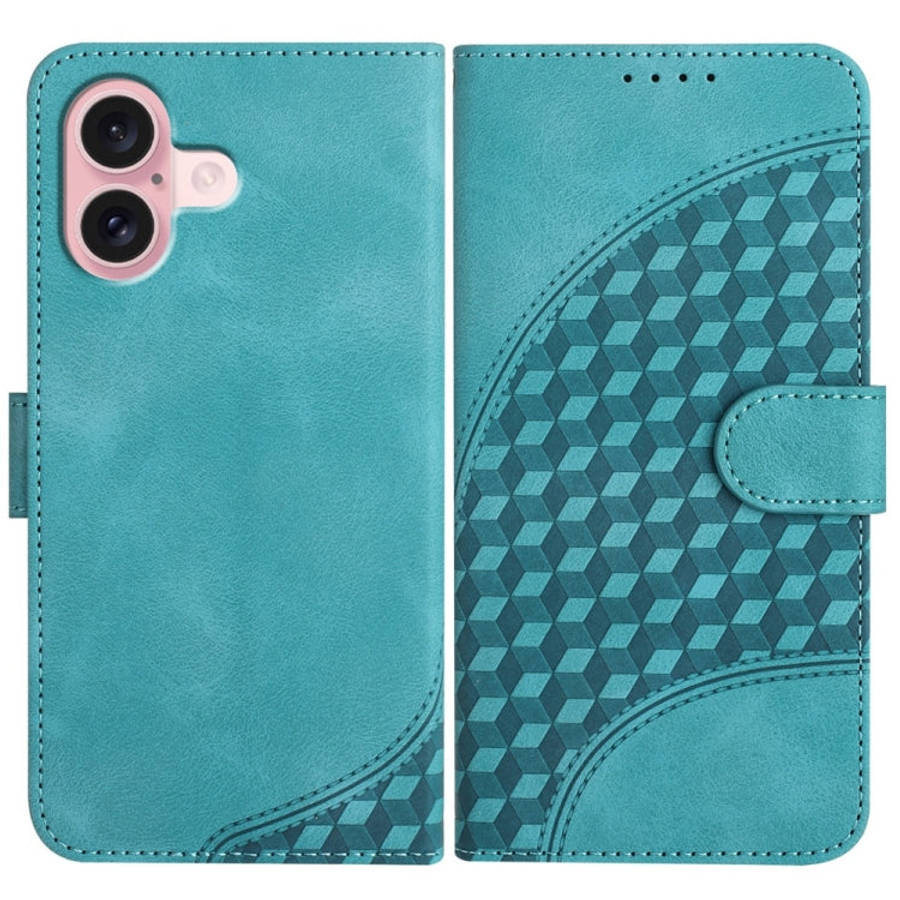 YX0060 Elephant Head Embossed Phone Leather Case with Lanyard, For iPhone 16 Pro, For iPhone 16 P...