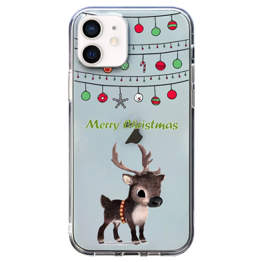 Christmas Colored Drawing Pattern High Transparent Soft TPU Phone Case, For iPhone 13 Pro, For iP...