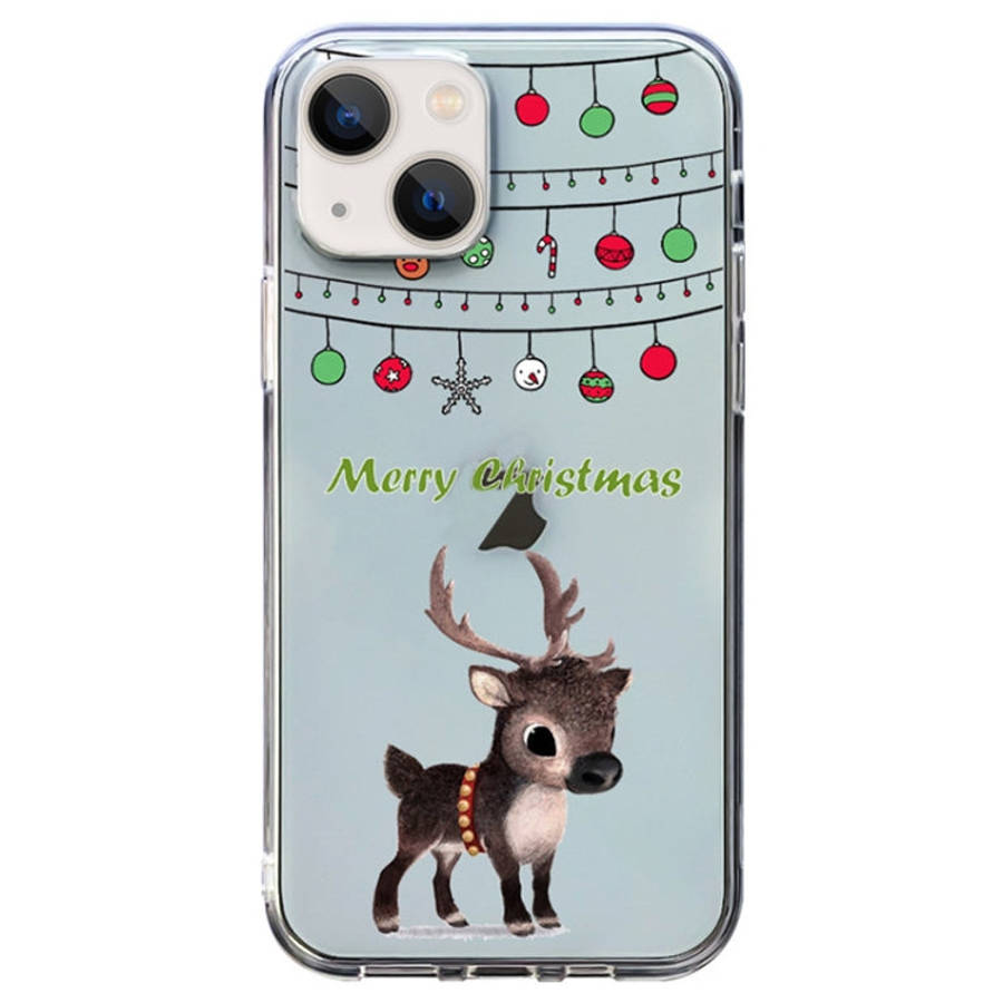 Christmas Colored Drawing Pattern High Transparent Soft TPU Phone Case, For iPhone 13 Pro, For iP...