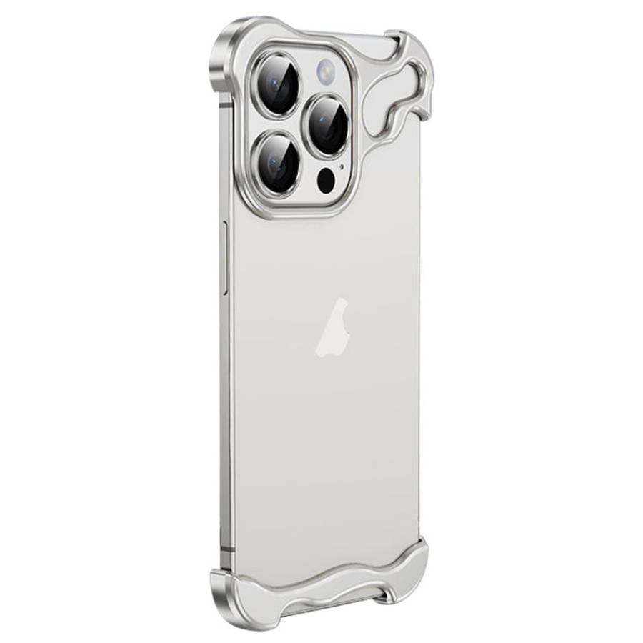 Frameless Metal Corner Pad Phone Case with Lens Film, For iPhone 13 Pro, For iPhone 13