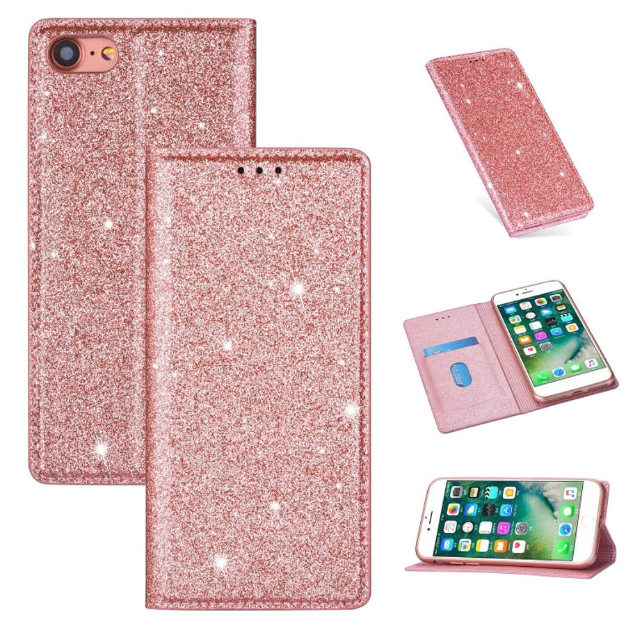 Ultrathin Glitter Magnetic Horizontal Flip Leather Case with Holder & Card Slots, For iPhone 6 Pl...
