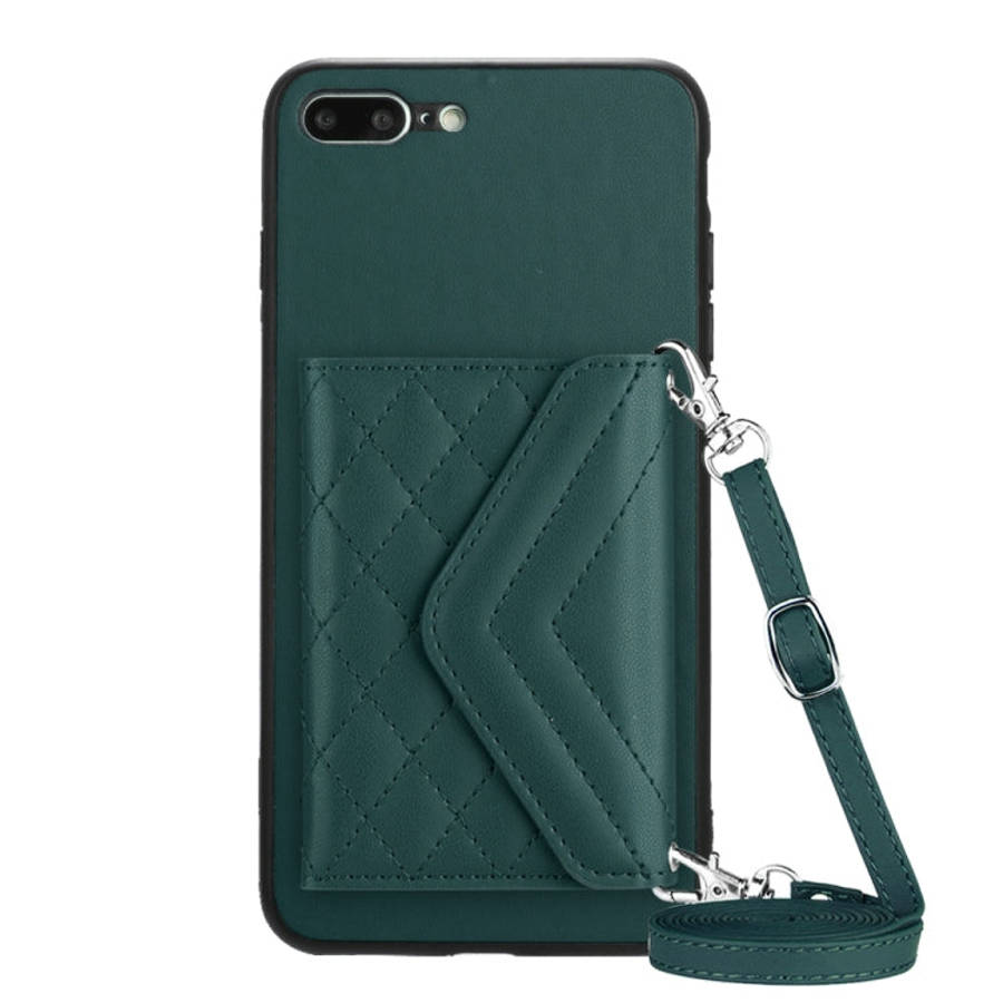 Rhombic Texture Card Bag RFID Phone Case with Long Lanyard, For iPhone 12 mini, For iPhone 11 Pro...