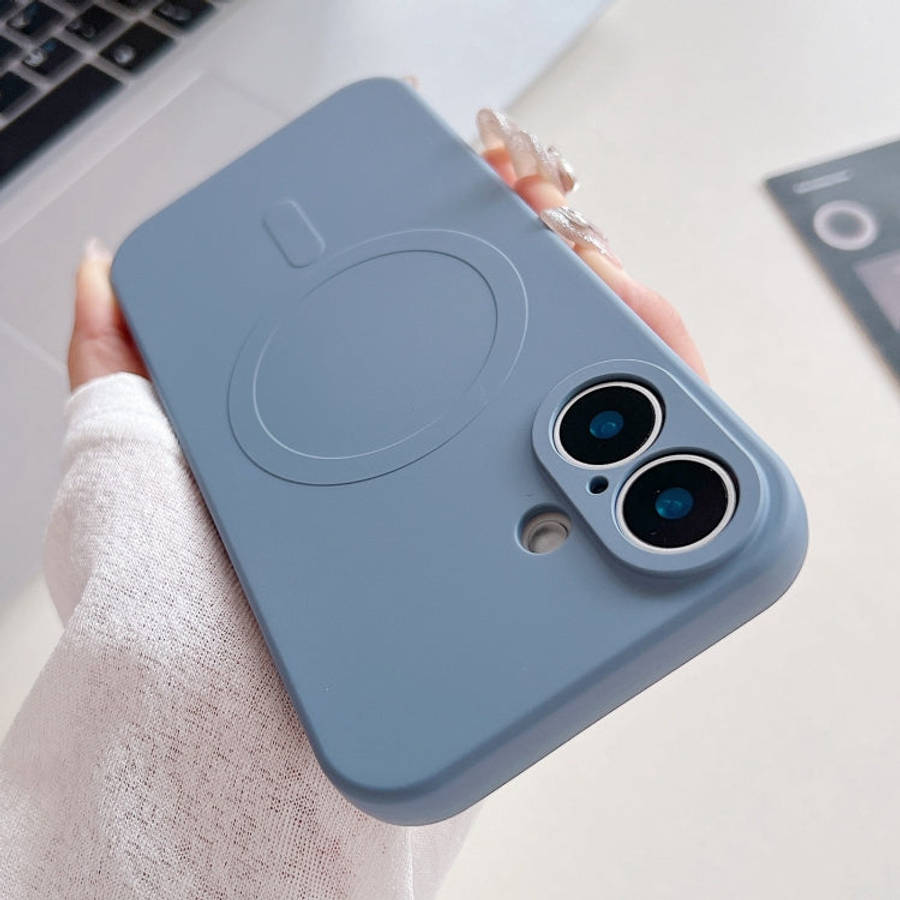 Solid Color Liquid Silicone MagSafe Magnetic Phone Case, For iPhone 16 Pro, For iPhone 16 Plus, F...