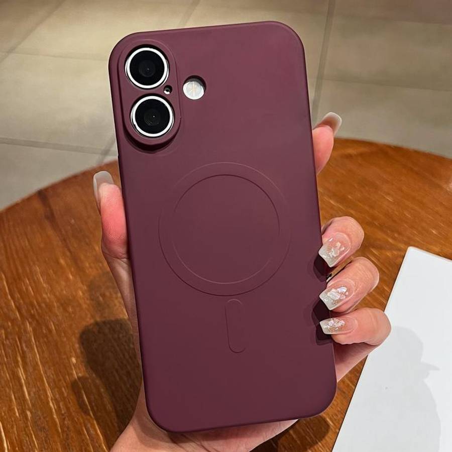 Solid Color Liquid Silicone MagSafe Magnetic Phone Case, For iPhone 16 Pro, For iPhone 16 Plus, F...