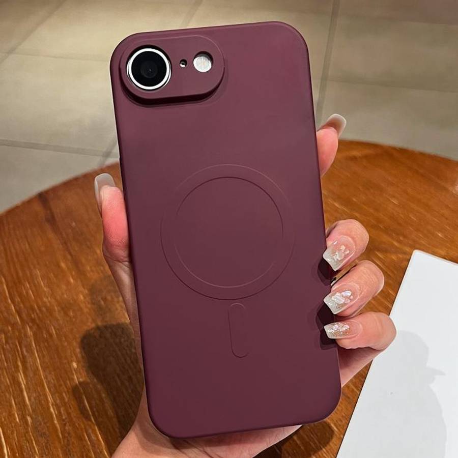 Solid Color Liquid Silicone MagSafe Magnetic Phone Case, For iPhone 17e / 16e, For iPhone 17 Pro ...