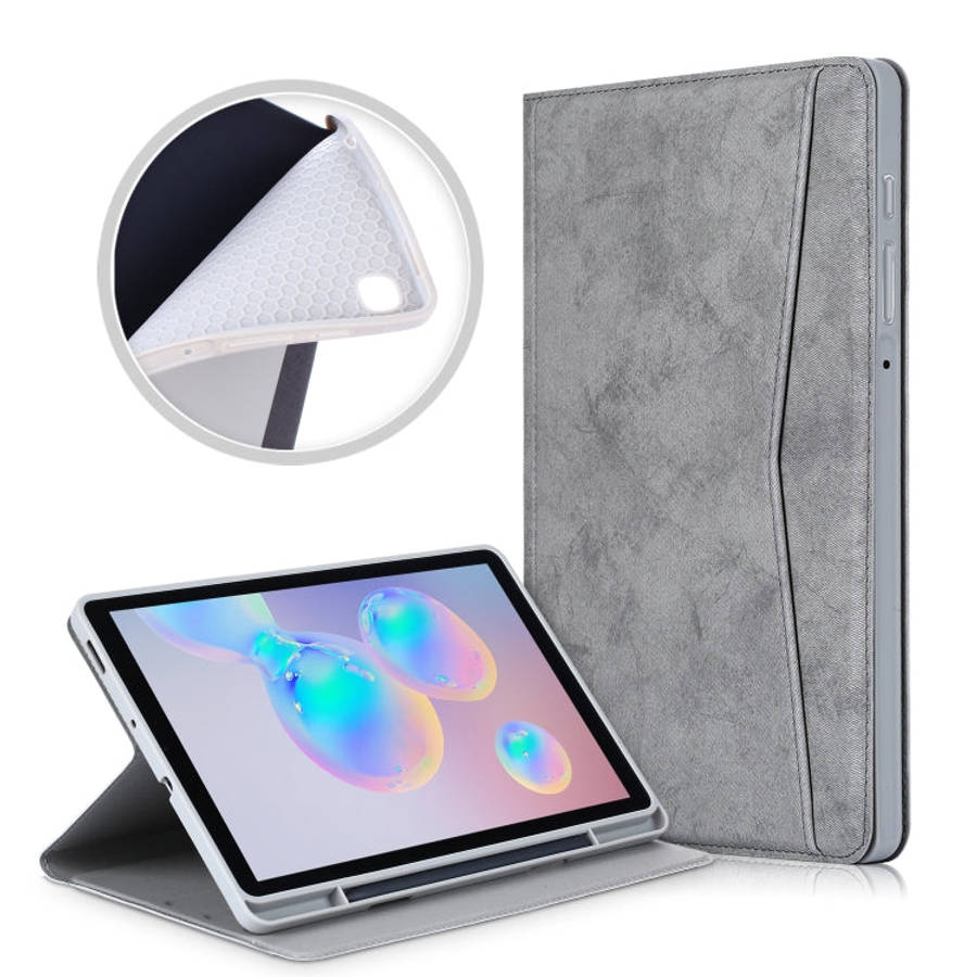 For Samsung Galaxy Tab S6 Lite P610/P615 Marble Cloth Texture TPU Horizontal Flip Leather Case wi...