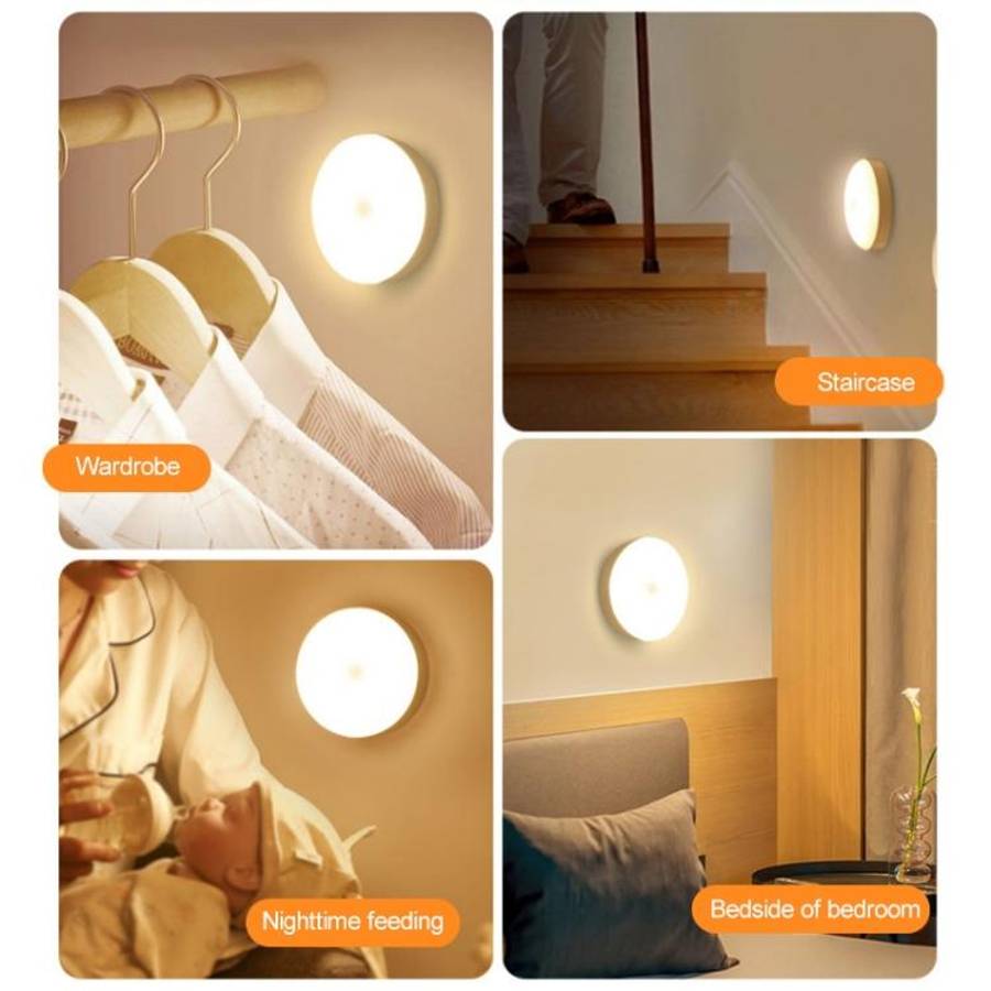 Intelligent Human Body Induction LED Night Light Bedside Lamp with Switch, With Switch, Human Sensor
