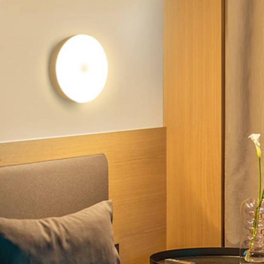 Intelligent Human Body Induction LED Night Light Bedside Lamp with Switch, With Switch, Human Sensor