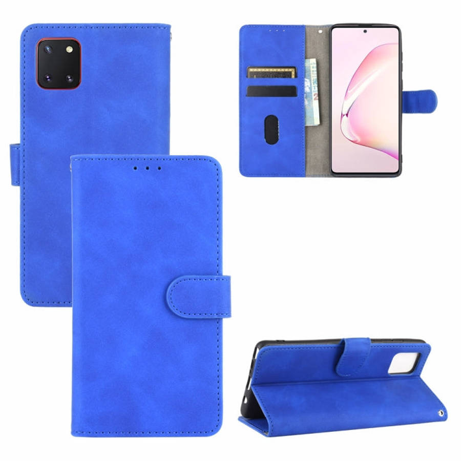 Solid Color Skin Feel Magnetic Buckle Horizontal Flip Calf Texture PU Leather Case with Holder & ...