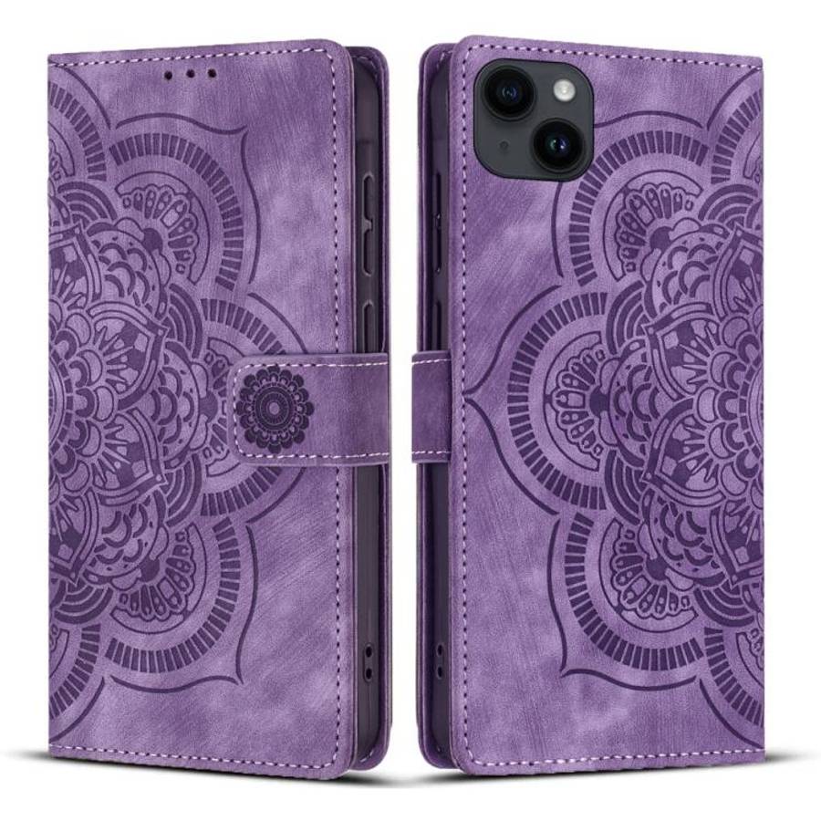 Mandala Embossed Retro Frosted Leather Phone Case, For iPhone 13 Pro Max, For iPhone 13 Pro, For ...