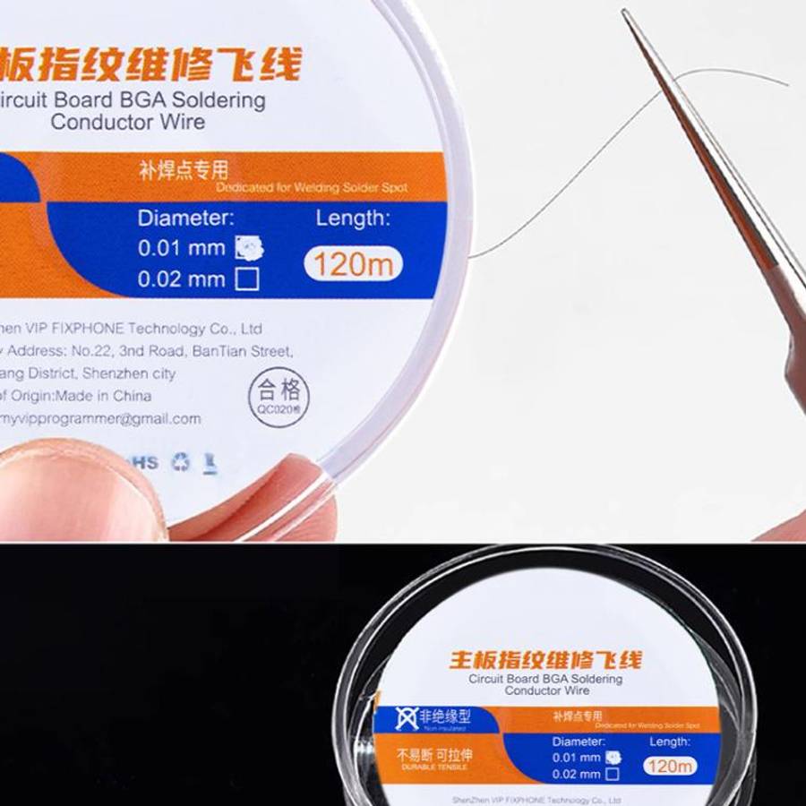 120m Circuit Board BGA Soldering Conductor Wire, Non Insulation Type 0.01mm, Non Insulation Type ...