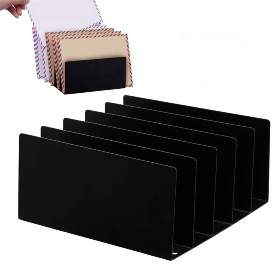 Five-grid Envelope Notepad Metal Storage Rack Mail Envelope Sorting Desktop Organizer, YH017