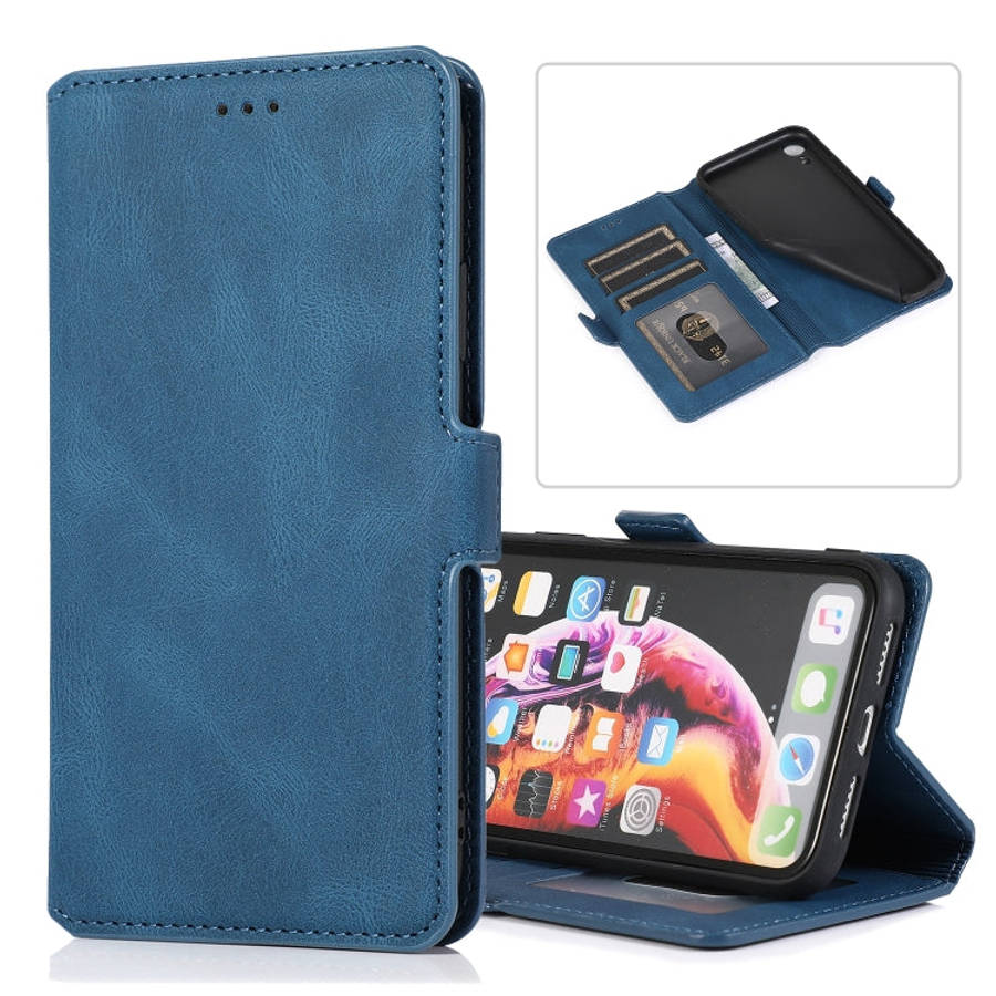 Retro Magnetic Closing Clasp Horizontal Flip Leather Case with Holder & Card Slots & Photo Frame ...