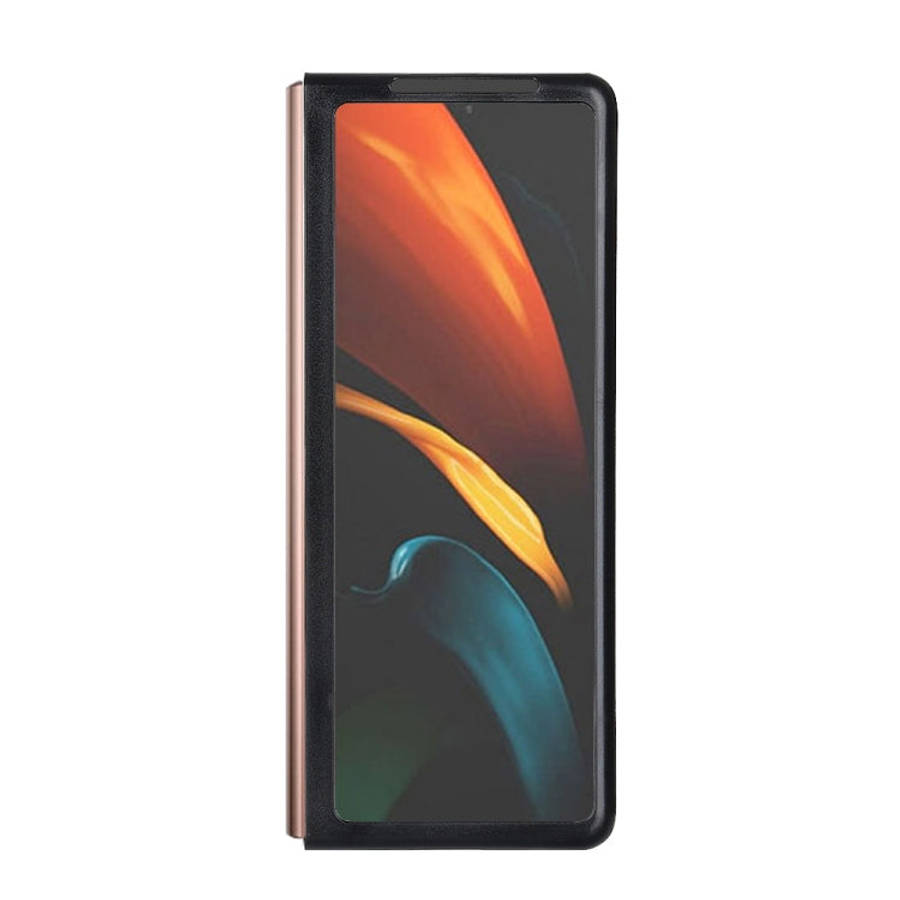 Two-color Cowhide Texture PU Shockproof Protective Case, For Samsung Galaxy Z Fold2 5G