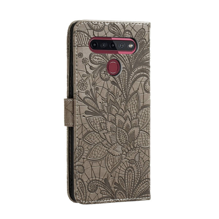 Lace Flower Horizontal Flip Leather Case with Holder & Card Slots & Wallet & Photo Frame, For LG ...