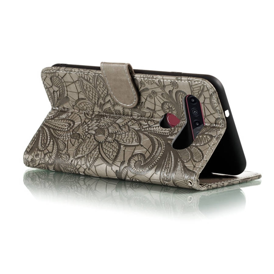 Lace Flower Horizontal Flip Leather Case with Holder & Card Slots & Wallet & Photo Frame, For LG ...
