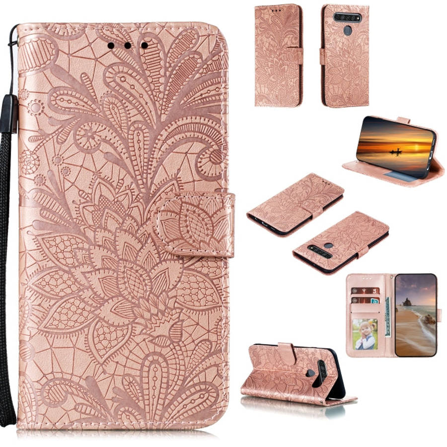 Lace Flower Horizontal Flip Leather Case with Holder & Card Slots & Wallet & Photo Frame, For LG ...