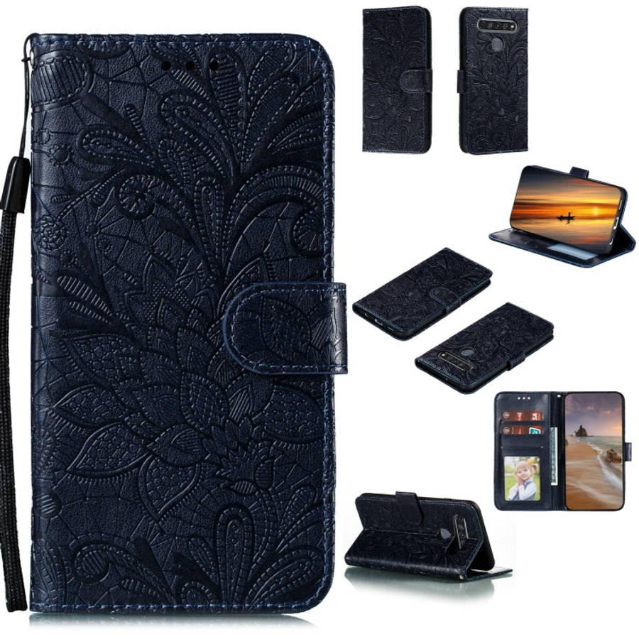 Lace Flower Horizontal Flip Leather Case with Holder & Card Slots & Wallet & Photo Frame, For LG ...