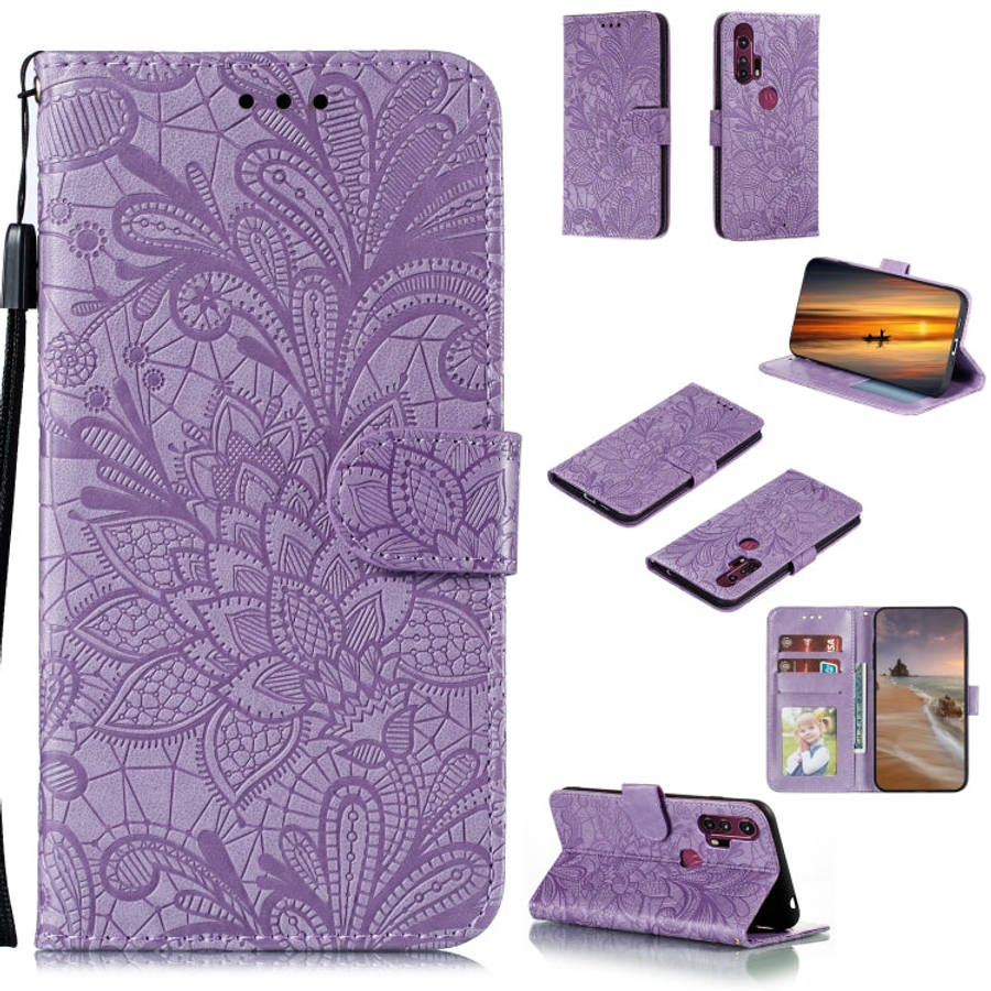 Lace Flower Horizontal Flip Leather Case with Holder & Card Slots & Wallet & Photo Frame, For LG ...