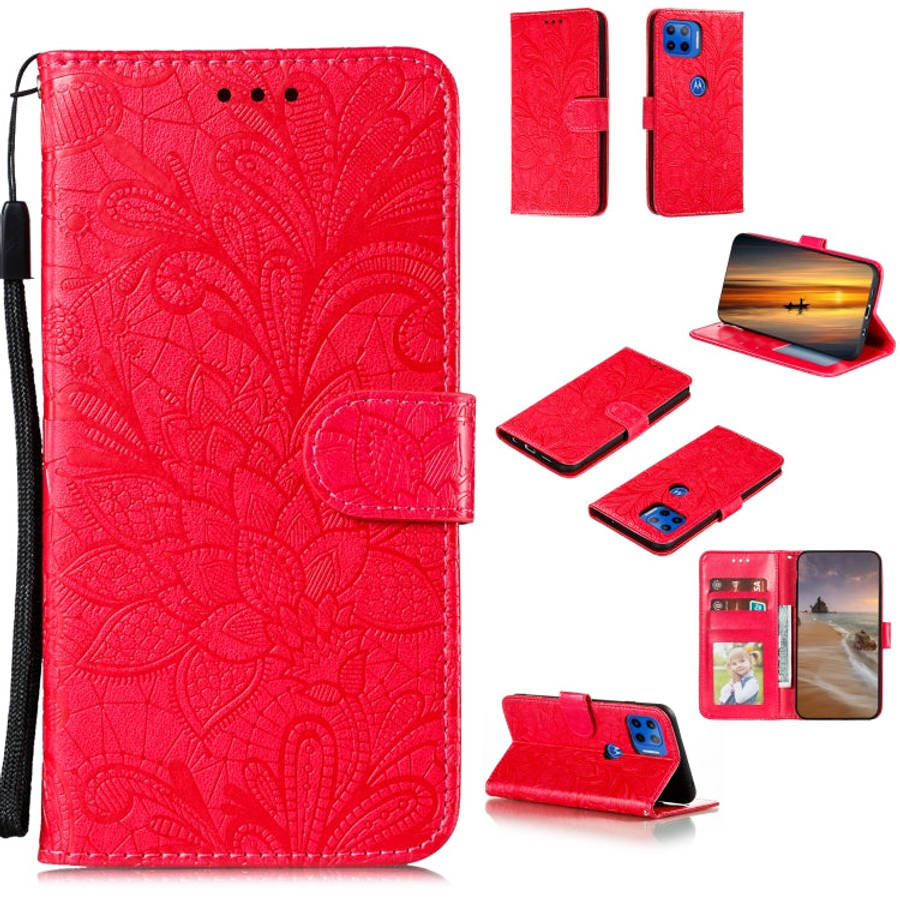 Lace Flower Horizontal Flip Leather Case with Holder & Card Slots & Wallet & Photo Frame, For LG ...