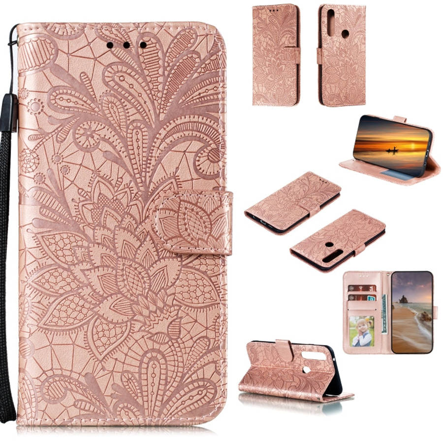 Lace Flower Horizontal Flip Leather Case with Holder & Card Slots & Wallet & Photo Frame, For LG ...