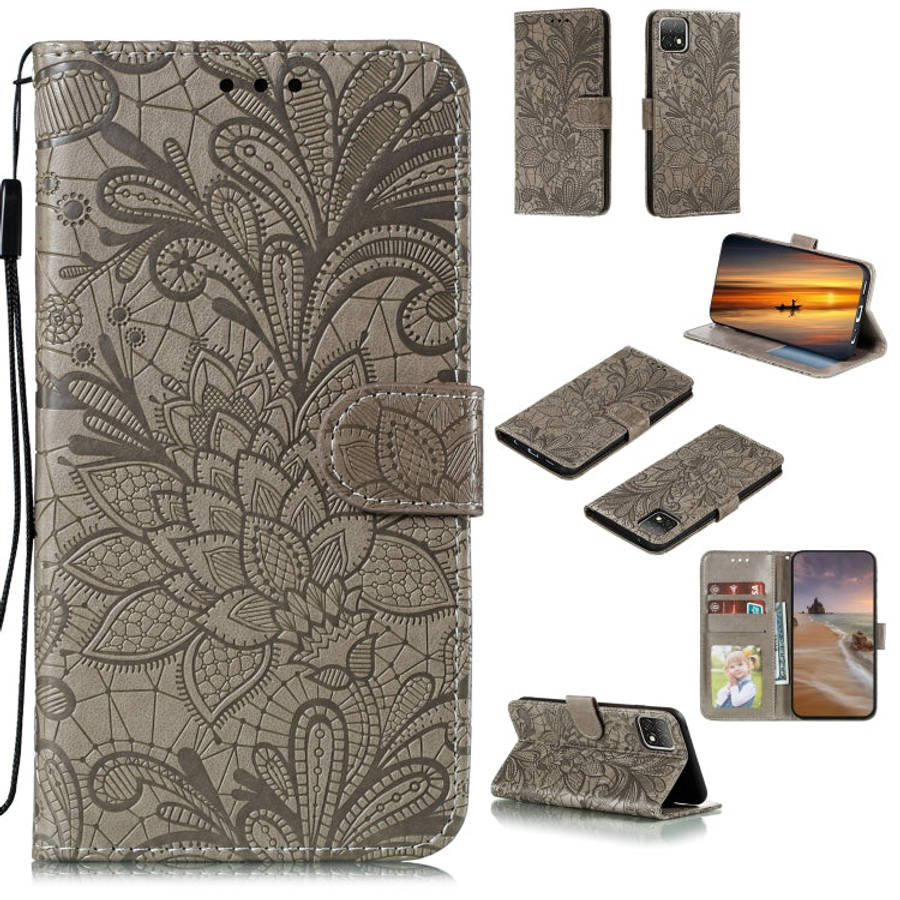 Lace Flower Horizontal Flip Leather Case with Holder & Card Slots & Wallet & Photo Frame, For LG ...