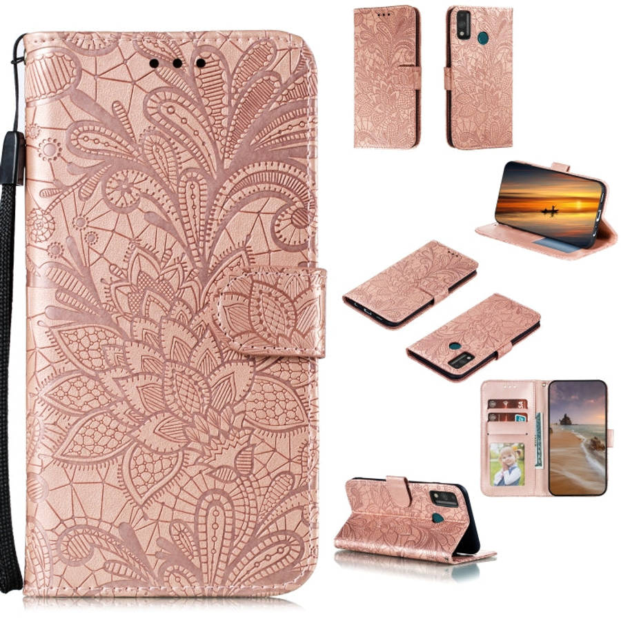 Lace Flower Horizontal Flip Leather Case with Holder & Card Slots & Wallet & Photo Frame, For LG ...