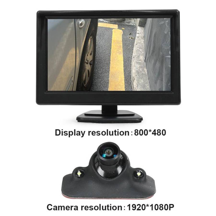 1080P 5 inch HD Display Screen Side Front Blind Spot Camera Image Assistance System Kit, Side Fro...