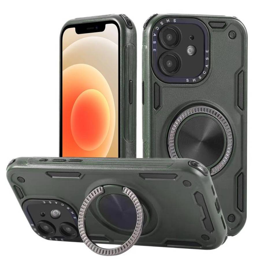 Three-core Mecha 360 Degree Rotation Magnetic Holder Phone Case, For iPhone 12, For iPhone 12 Pro...