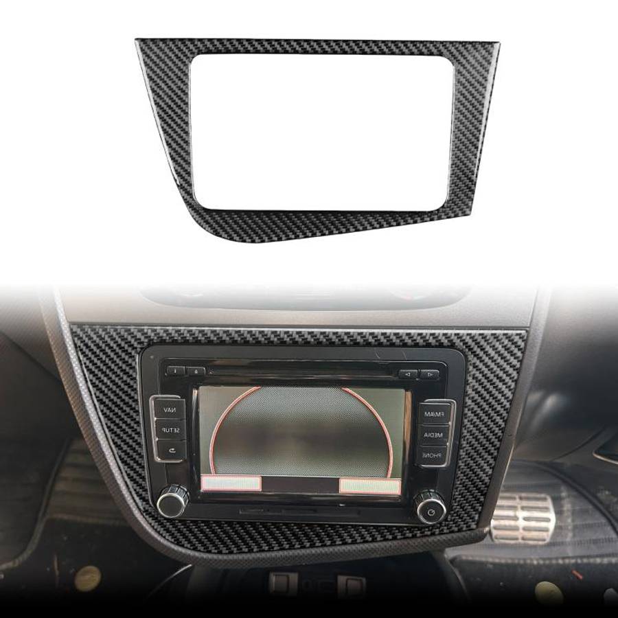 Carbon Fiber Car Center Console Panel Decorative Sticker for SEAT Leon 2005-2012, Center Console ...