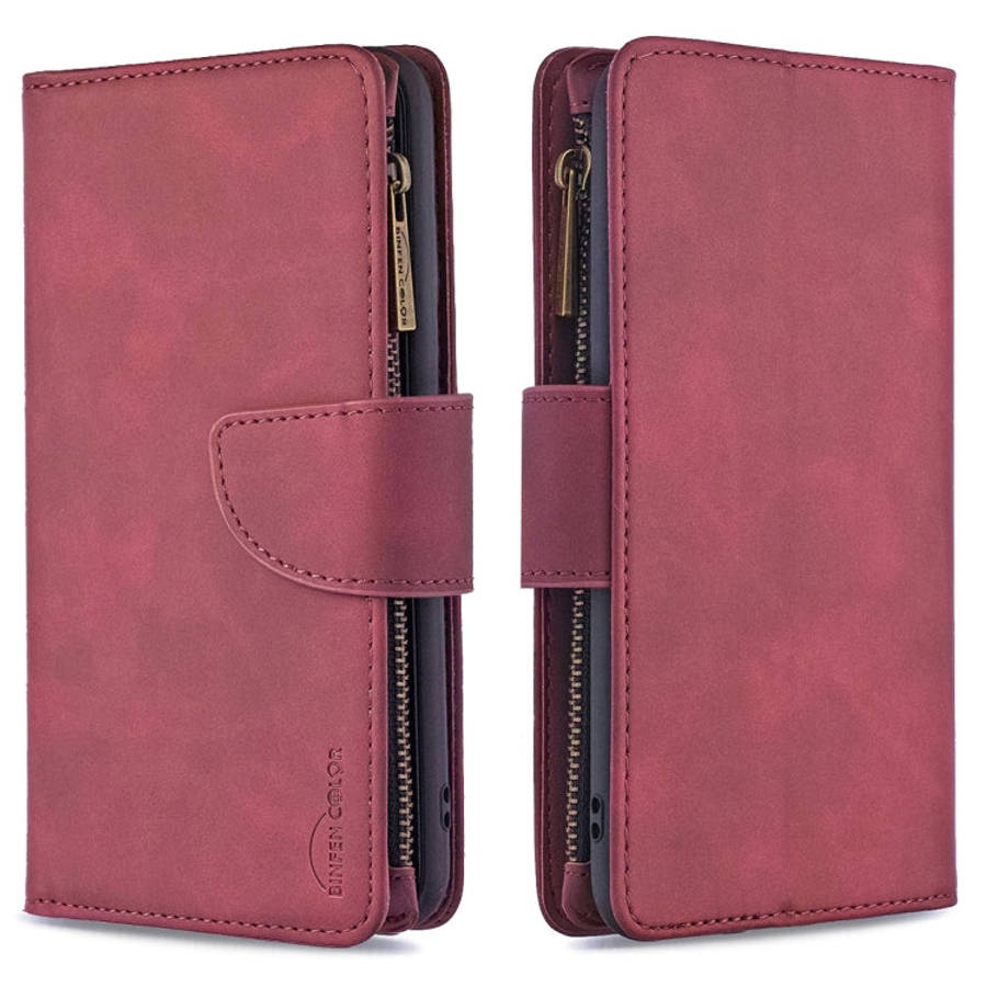 Skin Feel Detachable Magnetic Zipper Horizontal Flip PU Leather Case with Multi-Card Slots & Hold...