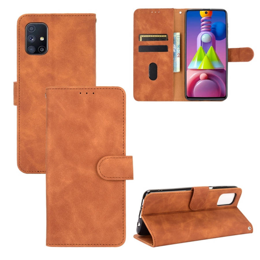 Solid Color Skin Feel Magnetic Buckle Horizontal Flip Calf Texture PU Leather Case with Holder & ...