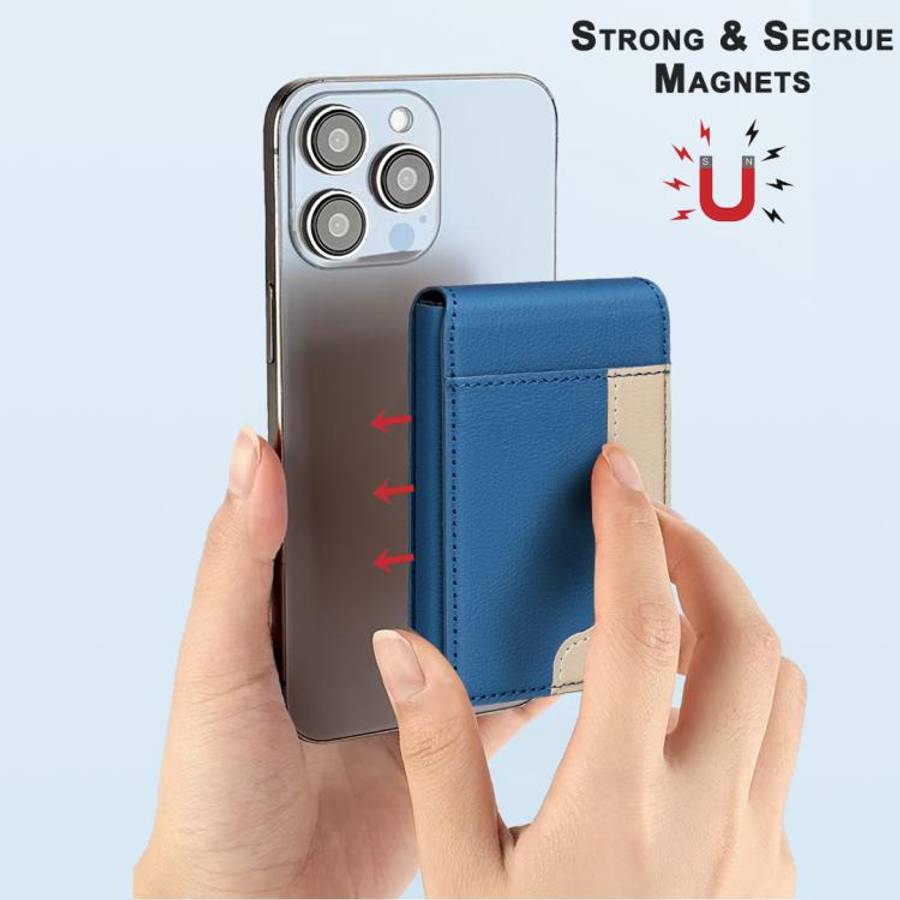 BFK28 Colorblock MagSafe Magnetic Leather Card Bag