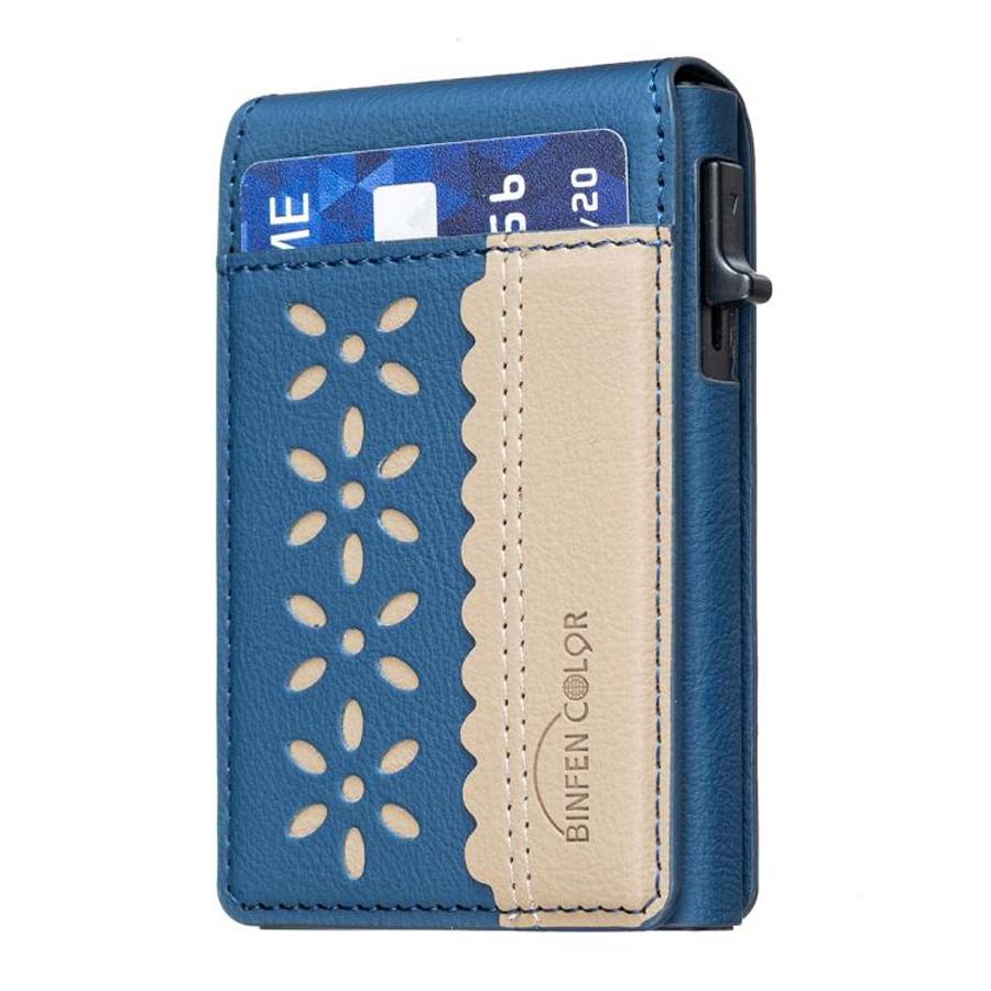 BFK30 Colorblock Flowers Magsafe Magnetic Leather Card Bag